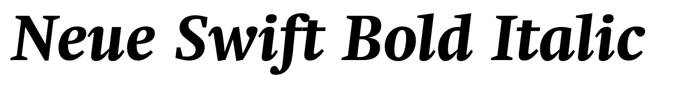 Neue Swift Bold Italic